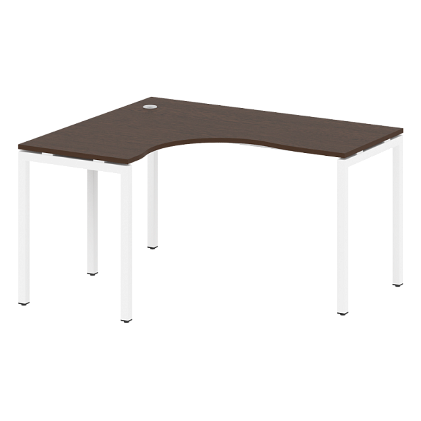 Metal System Quattro Стол криволинейный левый на П-образном м/к 40БП.СА-3 (L) Венге/Белый металл 1400*1200*750 - Вид 1