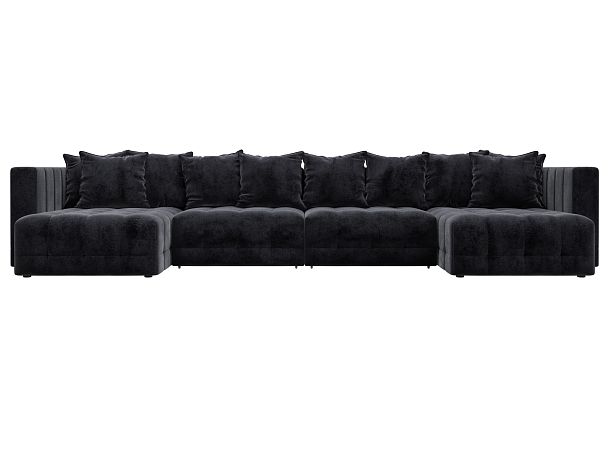 Диван П-образный Лига-052 НПБ Лонг Велюр серый - Вид 2