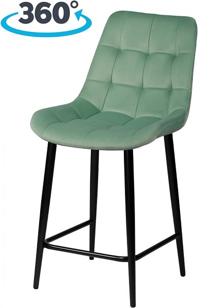 Комплект полубарных поворотных стульев Эйден, Confetti aquamarine/черный, 4 шт. - Вид 1