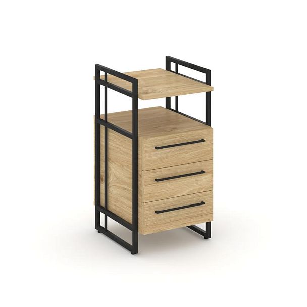 Rift Direct Тумба приставная RF.TPRR-001 Тиквуд Светлый/Металл Черный 424*500*821 - Вид 1