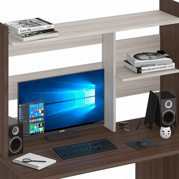 Стол компьютерный Домино Lite СКЛ-Прям120Р+НКЛ-120 Карамель/Шамони - Вид 4