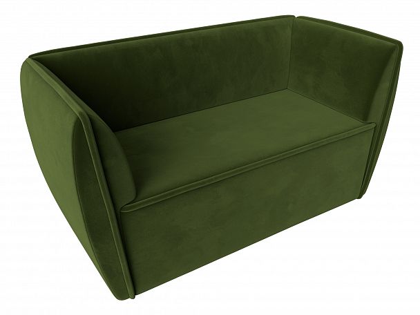 Прямой диван Бергамо 2-х местный (полностью микровельвет зеленый) - Вид 5