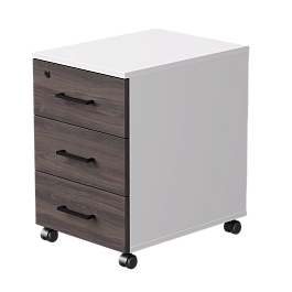 Тумба мобильная Everprof EVO 406х540х608 Белый/Белый/Дуб Пасадена - Фото предпросмотра