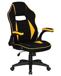 Кресло игровое DOBRIN RICK (черно-желтая ткань) - Фото предпросмотра
