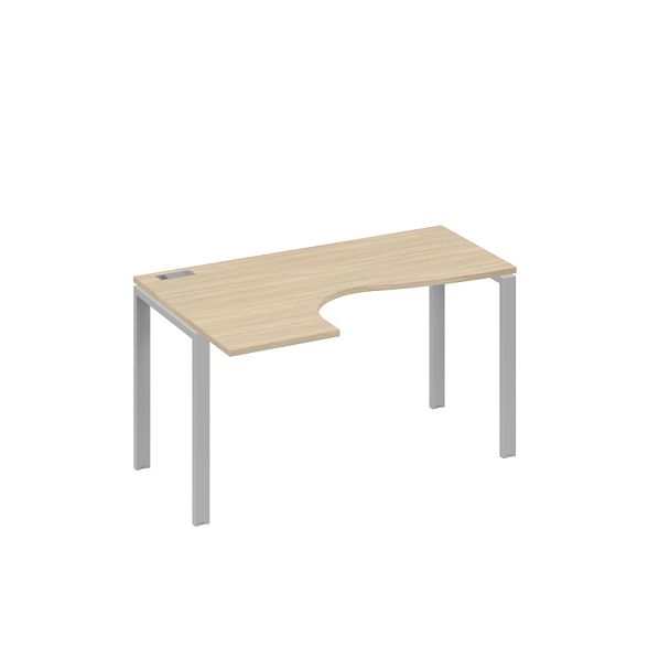 Стол эргономичный левый "Классика" на металлокаркасе UNO A4 А4 Б1 033 БП дуб скандинавский / металлокаркас серый - Вид 1