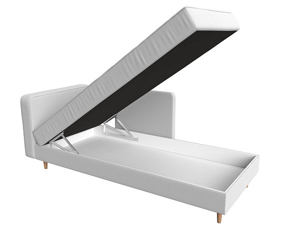 Кушетка Прайм левый (полностью экокожа белая) - Вид 6