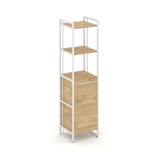 Rift Шкаф 4 ниши узкий RF.SU-44 (R) Тиквуд Светлый/Металл Белый 420*396*1648 - Вид 1