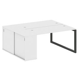 Metal System Quattro Р. ст. с шкафом-купе на О-образном м/к 50БО.РС-СШК-1.3 Т Белый/Антрацит металл 1810*1475*750 - Фото предпросмотра