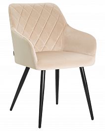 Стул обеденный DOBRIN ROBERT (черные матовые ножки, велюр V108-98 Бежевый) - Фото предпросмотра