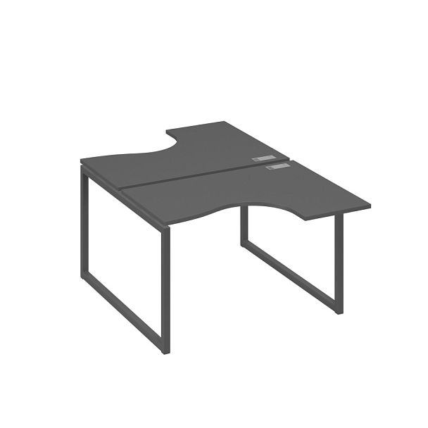 Рабочая станция эргономичная Классика каркас QUATTRO (2х120) A4 А4 Б4 180 БП антрацит премиум / металлокаркас антрацит - Вид 1