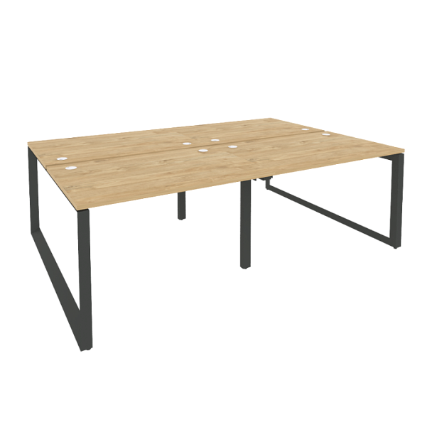 Onix Рабочая станция на О-образном м/к O.MO-D.RS-4.2.8 Тиквуд светлый/Антрацит металл 2360*1635*750 - Вид 1