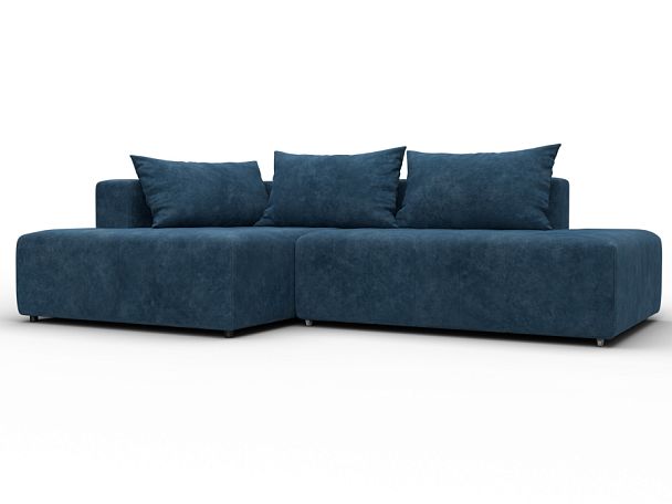 Диван угловой Лига-103 НПБ угол левый Велюр синий - Вид 1