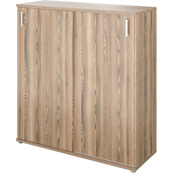 Стеллаж с раздвижными дверями НТ-412 Дуб сафари 1200x445x1280 Аргентум - Вид 1