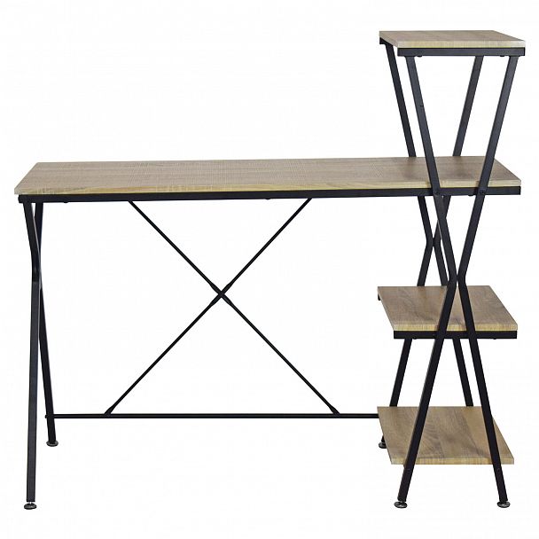 Стол на металлокаркасе BRABIX "LOFT CD-004", 1200х535х1110 мм, 3 полки, цвет дуб натуральный, 641220 - Вид 4