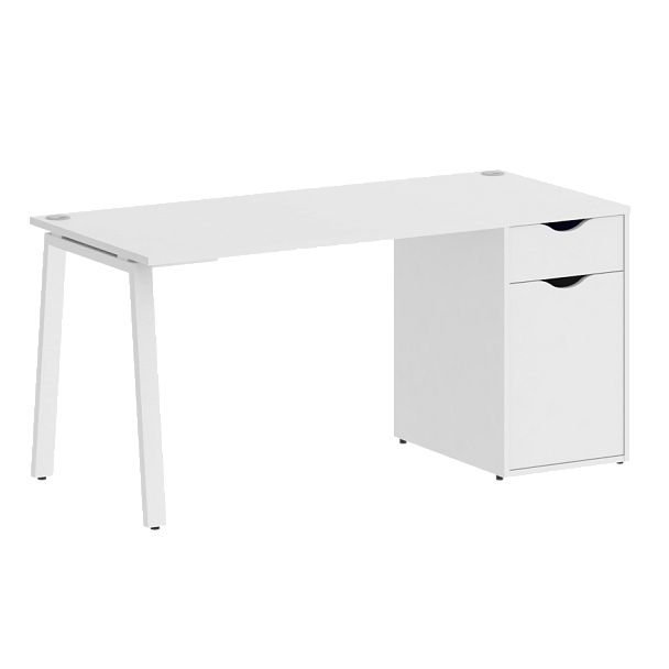 Home Office Стол письменный VR.SP-3-158.1.A Белый бриллиант/Белый металл 1580*720*750 - Вид 1