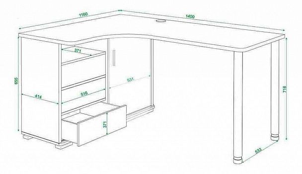 Стол письменный Домино СР-145СМ Венге/Карамель левый - Вид 5
