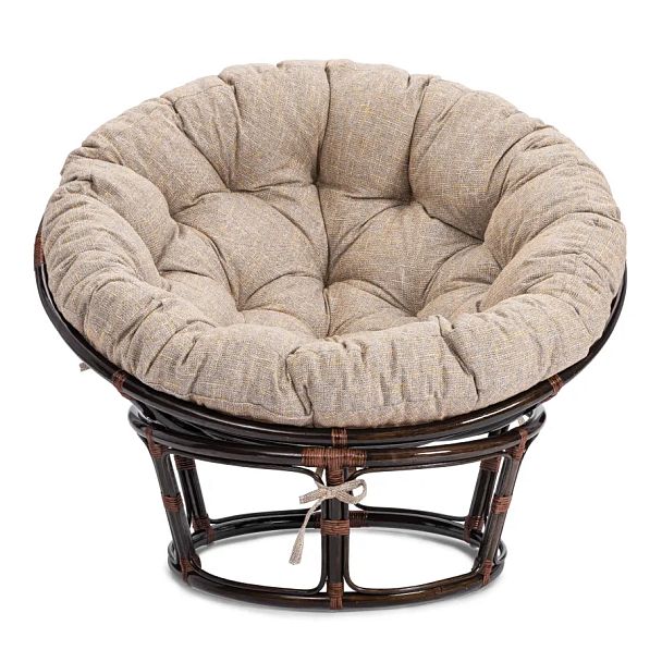 Кресло Папасан/Papasan (23/01 W) /с подушкой и ремешками/Antique brown (античный черно-коричневый) - Вид 4