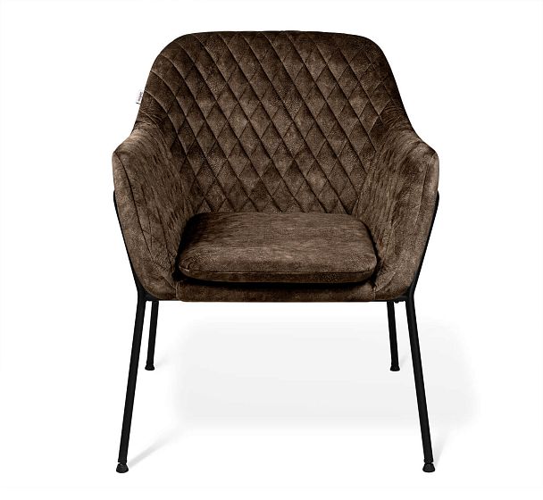 Кресло Sheffilton SHT-AMS2-2 НА МЕТАЛЛОКАРКАСЕ кофейный трюфель/черный муар - Вид 3