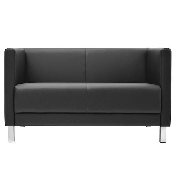 Диван мягкий двухместный "Атланта", "М-01", 1230х670х715 мм, c подлокотниками, экокожа, черный - Вид 3