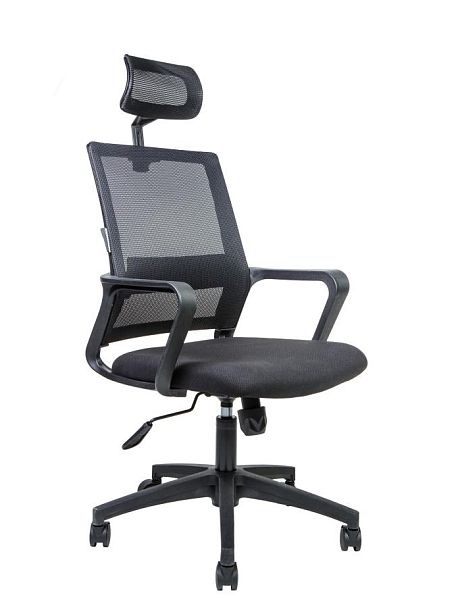 Кресло офисное / Бит / черный пластик / черная сетка / черная ткань - Вид 3