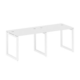 Metal System Quattro Р. ст. на 2 раб. места на О-образном м/к 50БО.СМ-2.1 Белый/Белый металл 2000*720*750 - Фото предпросмотра