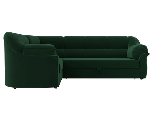 Диван угловой Карнелла левый (полностью велюр зеленый) - Вид 2