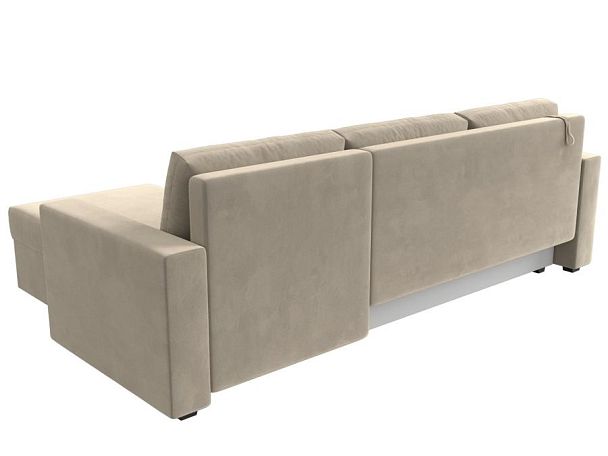 Угловой диван Траумберг Лайт правый (полностью микровельвет бежевый) - Вид 6