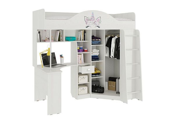 Набор мебели Фэнтези (Детский комплекс) MDF-08.1747 белый рамух - Вид 3