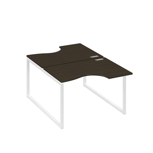 Рабочая станция столы Классика QUATTRO (2х120) A4 А4 Б4 183 БП венге / металлокаркас белый - Вид 1