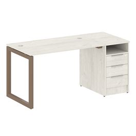 Metal System Quattro Р. ст. с тумбой на О-образном м/к 50БО.РС-СТП-1.2 Дуб наварра/Мокко металл 1612*720*750 - Фото предпросмотра