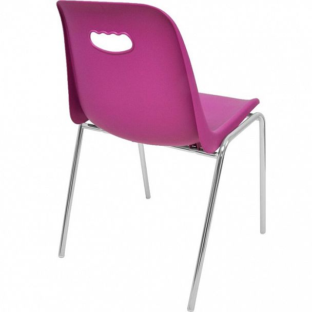 Стул Venezia (4 ножки) каркас хром, фиолетовый, стопируемый - Вид 3