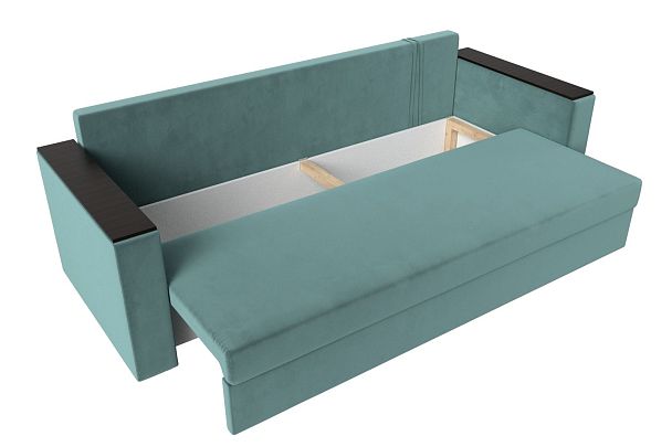 Диван прямой Атланта Лайт без стола (полностью велюр бирюзовый) - Вид 7