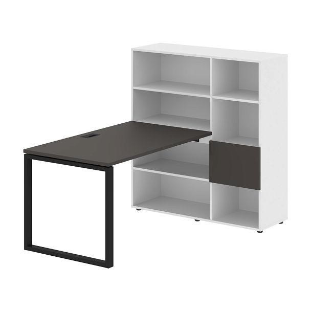 Стол-стеллаж EQRST 1213 Мокко/Черный/Белый 1790х1250х1355 EDIS - Вид 1