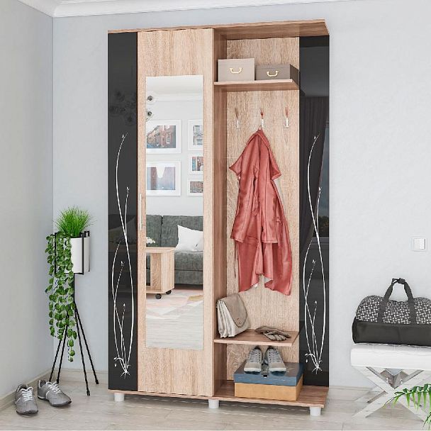 Прихожая Ирма-2 (1200*2100*370) ясень шимо/дуб сонома - Вид 1