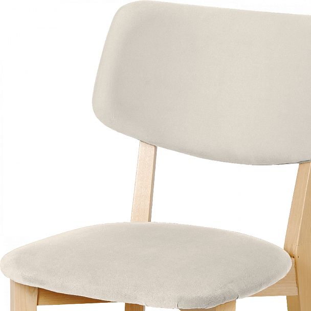 Комплект деревянных стульев с мягким сиденьем Мэти Натуральный/Кремовый велюр, 3 шт. - Вид 6