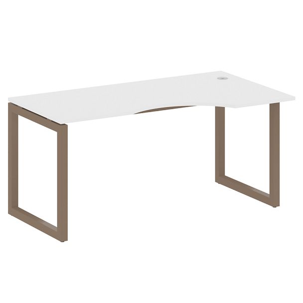 Metal System Quattro Стол криволинейный правый на О-образном м/к 50БО.СА-1 (R) Белый/Мокко металл 1600*900*750 - Вид 1