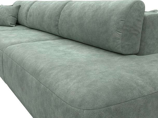 Диван прямой Лига-036 НПБ Модерн Лонг подлокотник слева Велюр зеленый - Вид 4