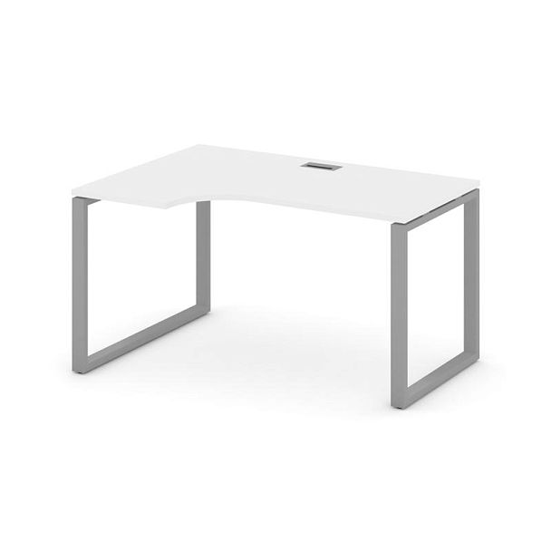 Стайл Проджект Стол рабочий эргоном. SN-6O.SPA-011(L) Белый/Металл Серый 1380*700/980*750 - Вид 1