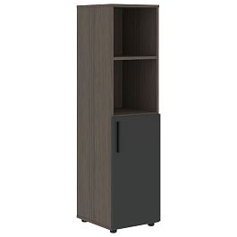 Шкаф средний узкий VMCS 40.5 Яшма черный/Дуб Сильвер 400х430х1517 VELION - Фото предпросмотра