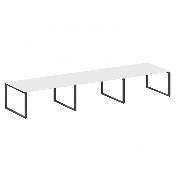 Стол для переговоров "Metal System" БО.ПРГ-3.4 белый/антрацит - Вид 1