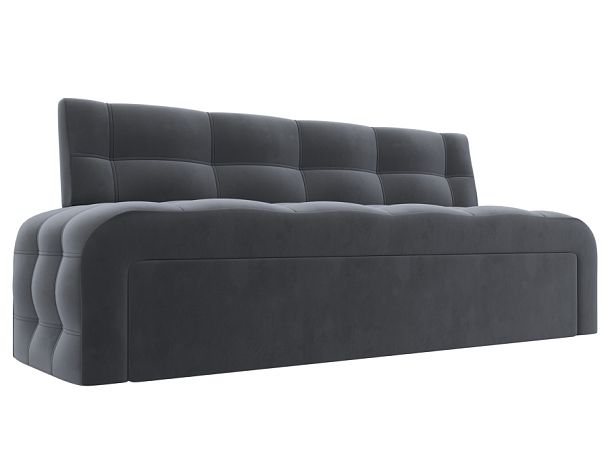 Диван кухонный прямой Люксор Велюр серый - Вид 1