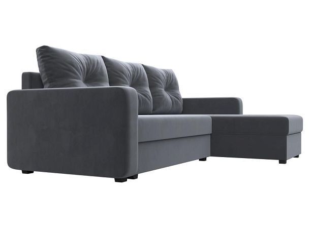 Диван угловой Ливерпуль Лайт правый угол Велюр серый - Вид 3