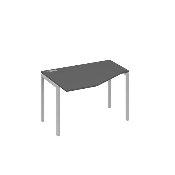 Стол эргономичный левый "Техно" на металлокаркасе DUE A4 А4 Б2 051 БП антрацит премиум / металлокаркас серый - Вид 1