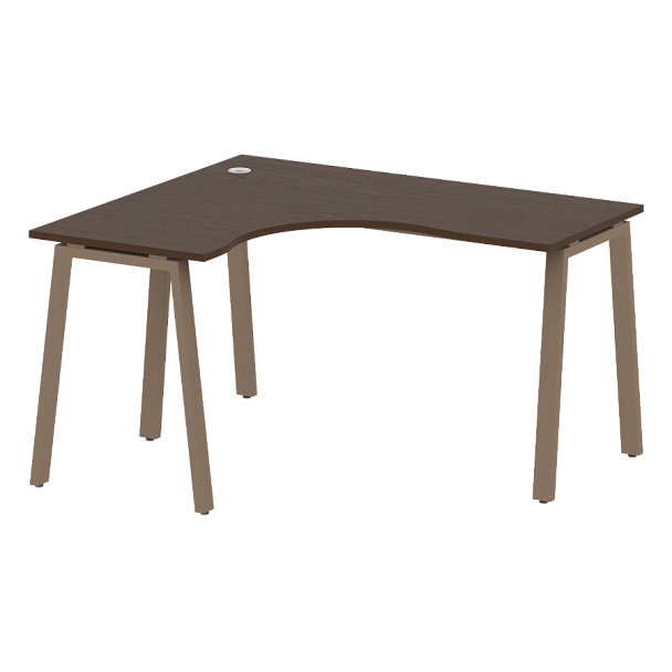 Metal System Стол криволинейный левый на А-образном м/к БА.СА-3 (L) Венге/Мокко металл 1400*1200*750 - Вид 1