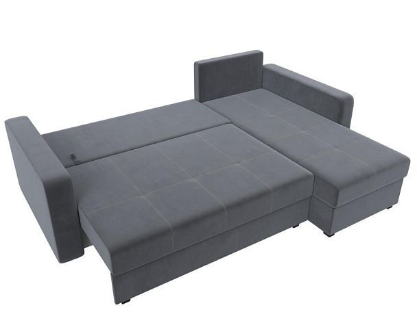 Диван угловой Ливерпуль Лайт правый угол Велюр серый - Вид 8