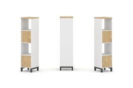 Стайл Проджект Набор стеллажа 1 сторон., 4 яр. SN.NS-411 Белый/Тиквуд Светлый/Металл Антрацит 387*40 - Фото предпросмотра