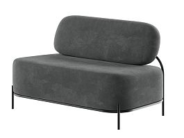 Jive Диван двухместный JVE-2 Velutto 75/Металл Черный 1250*720*770 - Фото предпросмотра