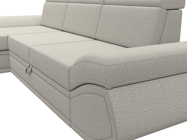 Диван угловой Лига-032 левый угол Рогожка бежевый - Вид 4