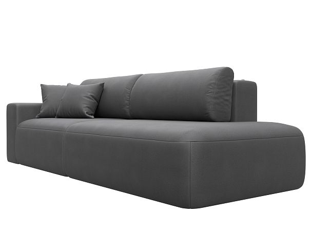 Диван прямой Лига-036 НПБ Модерн подлокотник слева Искусственная замша серый - Вид 3