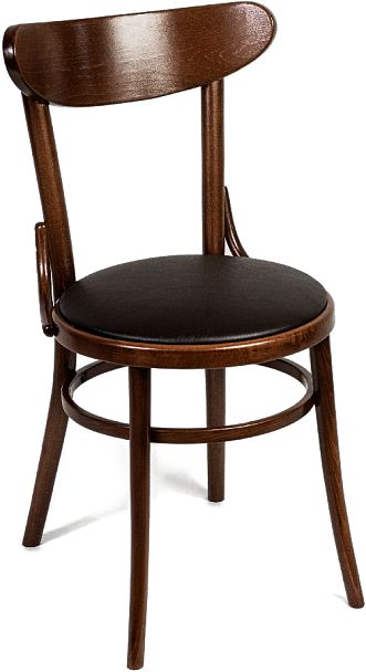 Стул деревянный венский Милем светлый орех/коричневая экокожа - Вид 2